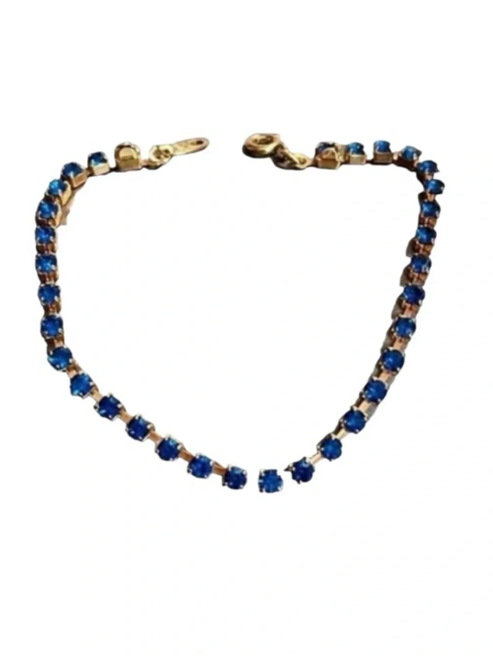 Avon Vintage Blue Rhinestones Faux Tennis Bracelet